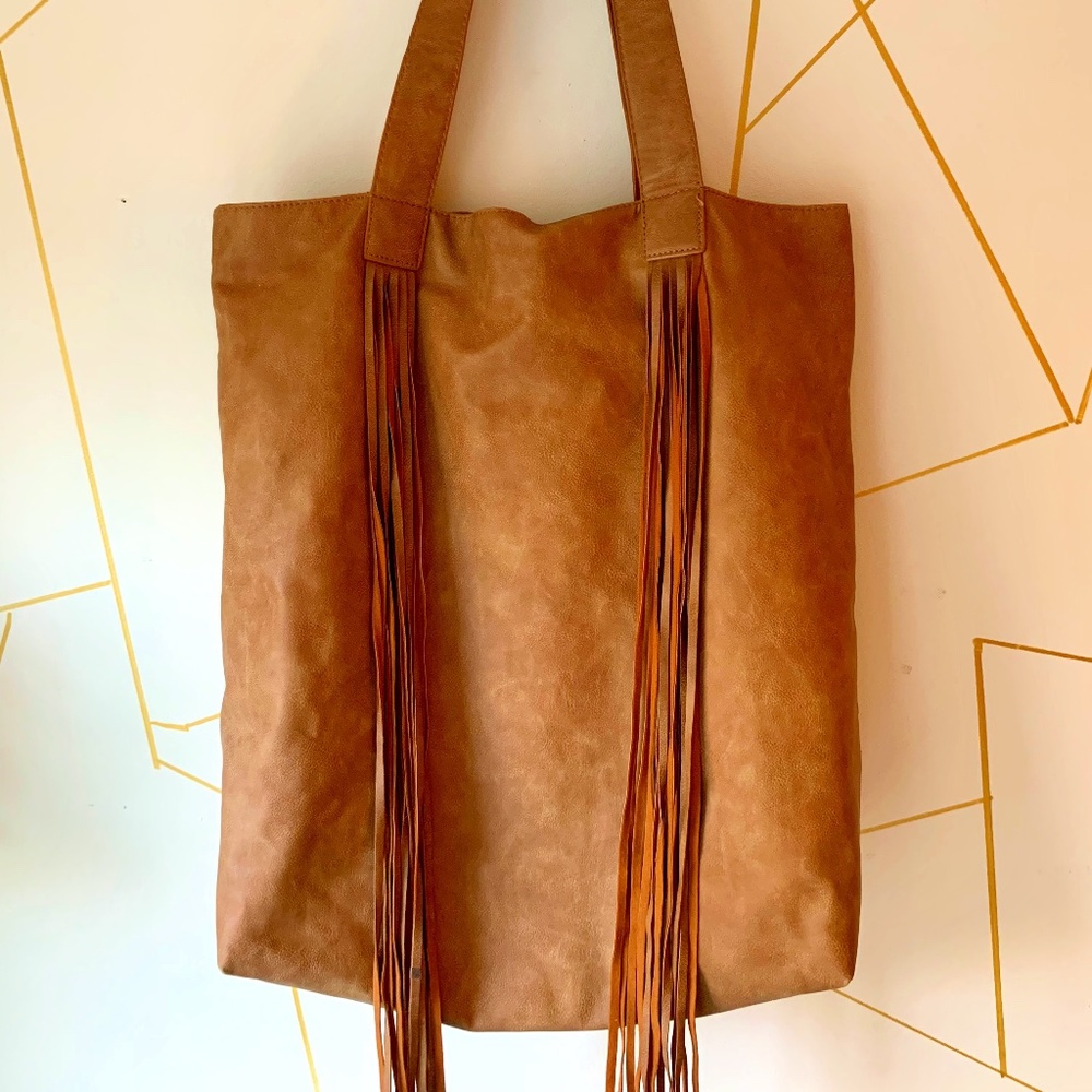 Merona Camel Fringe Tote